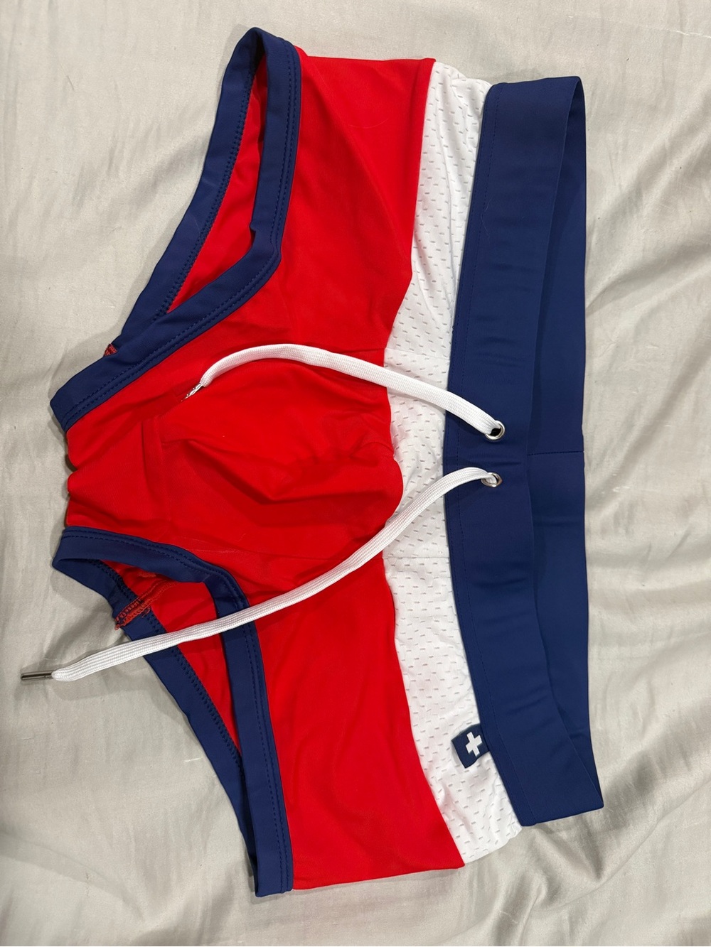Andrew Christian Red, Navy and White Boys Swim Briefs